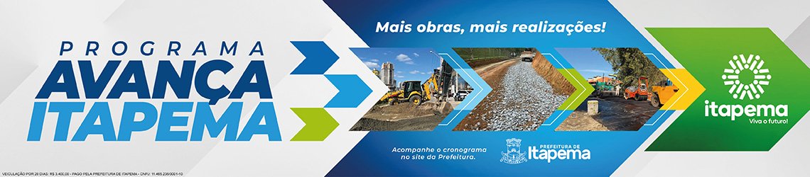 Banner Topo | Prefeitura de Itapema | PI 32736 | Campanha: Avança Itapema