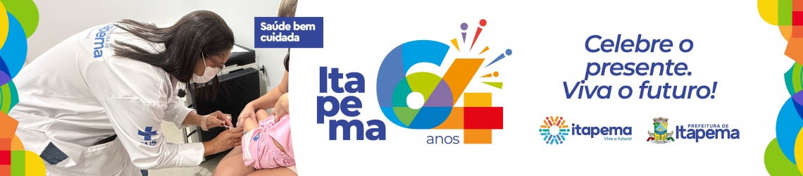 Banner Topo | Prefeitura de Itapema | PI 32950.26 Campanha: Itapema 64 anos | Viva o Futuro