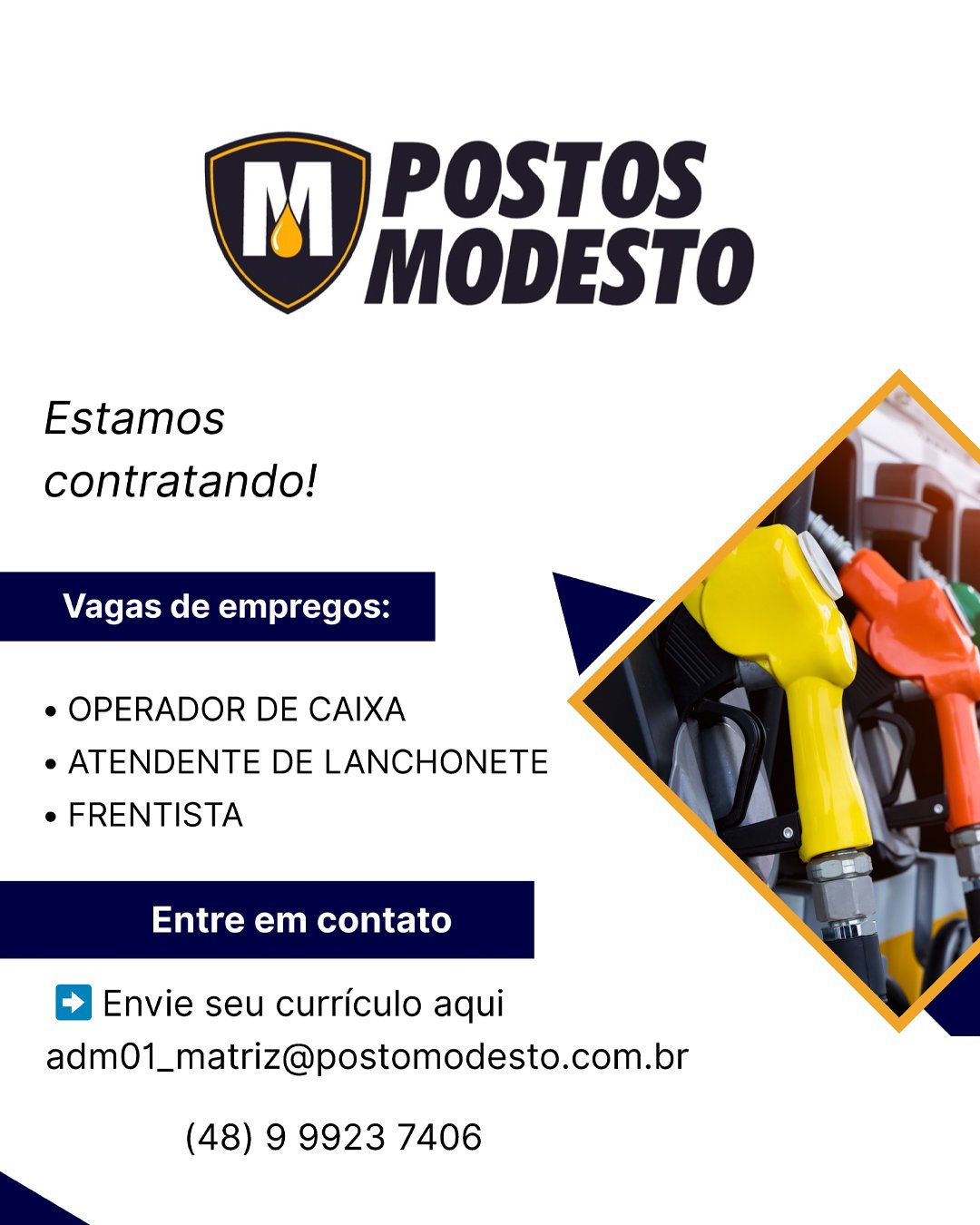 Banner Poup-up | Posto Modesto | Emprego