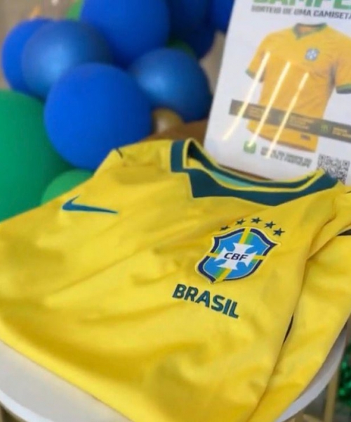 Sorteio da camiseta do Brasil em parceria com a Pinho Odontologia